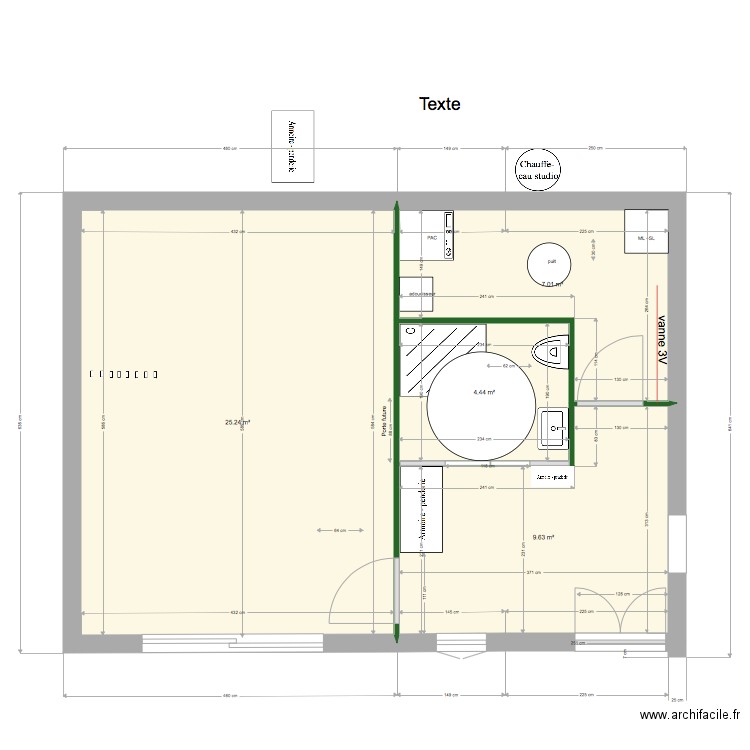 rdc wc sdb studio 04 fevrier ter. Plan de 0 pièce et 0 m2