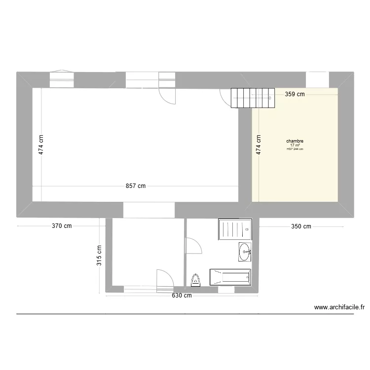 RDC modification sanitaires. Plan de 
