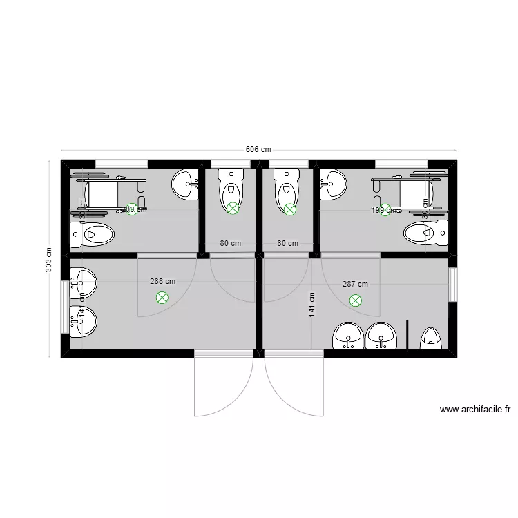 Plan 2 sanitaires STE ANNE. Plan de Plan 2 sanitaires STE ANNE. Plan de