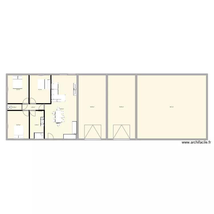 PROJET. Plan de 10 pièces et 256 m²