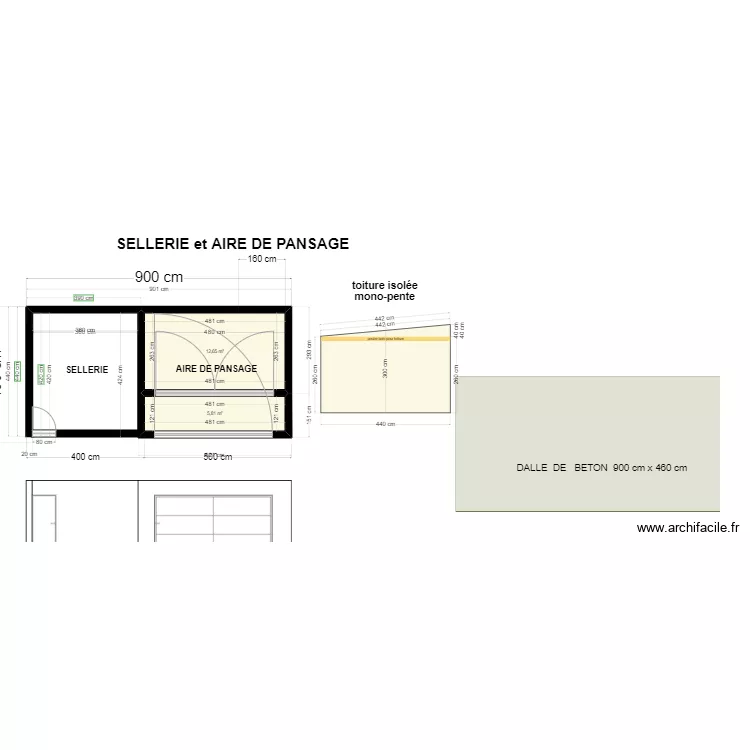 sellerie et aire de pansage OP2 PORTE. Plan de 