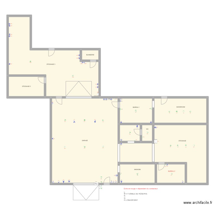 ELEC GARAGE. Plan de 12 pièces et 298 m2