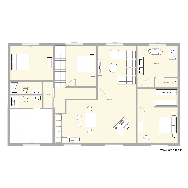 cottage perso 1. Plan de 7 pièces et 180 m2