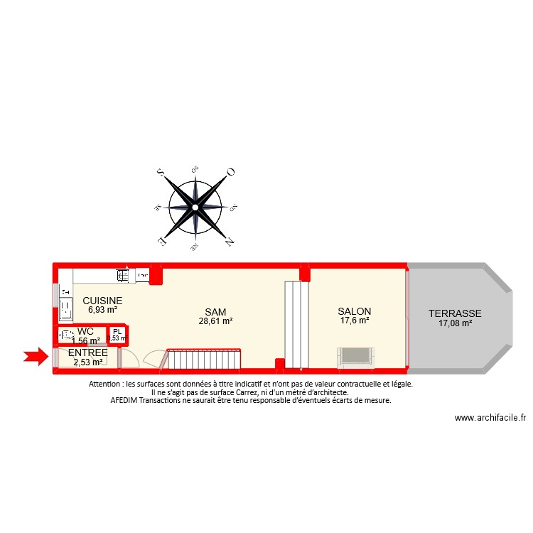 BI8468 rdc. Plan de 12 pièces et 78 m2