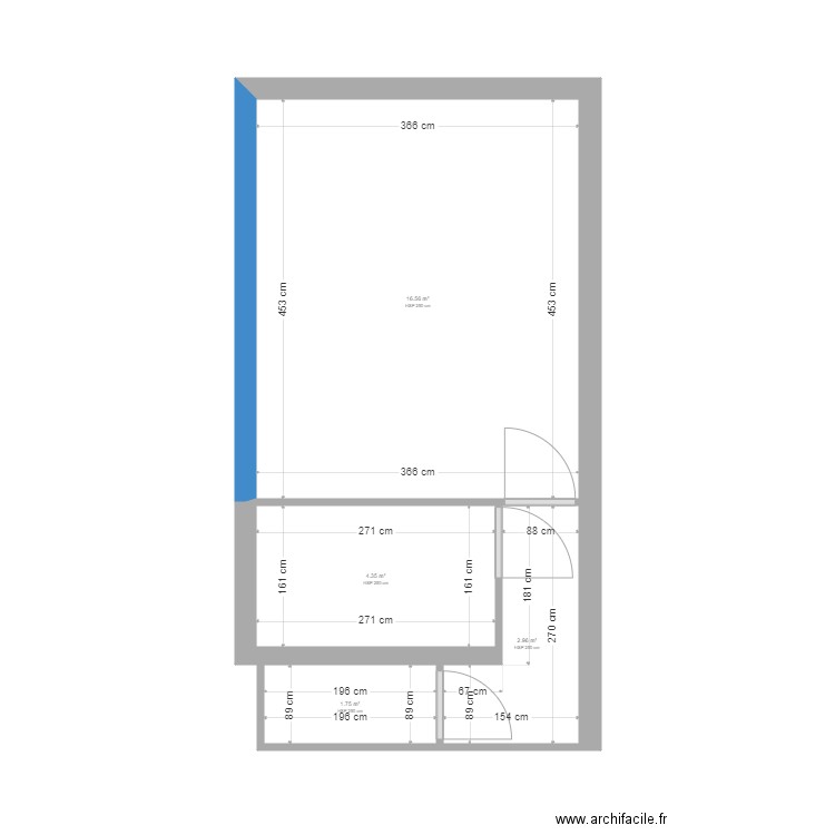 21T Demey. Plan de 4 pièces et 26 m2