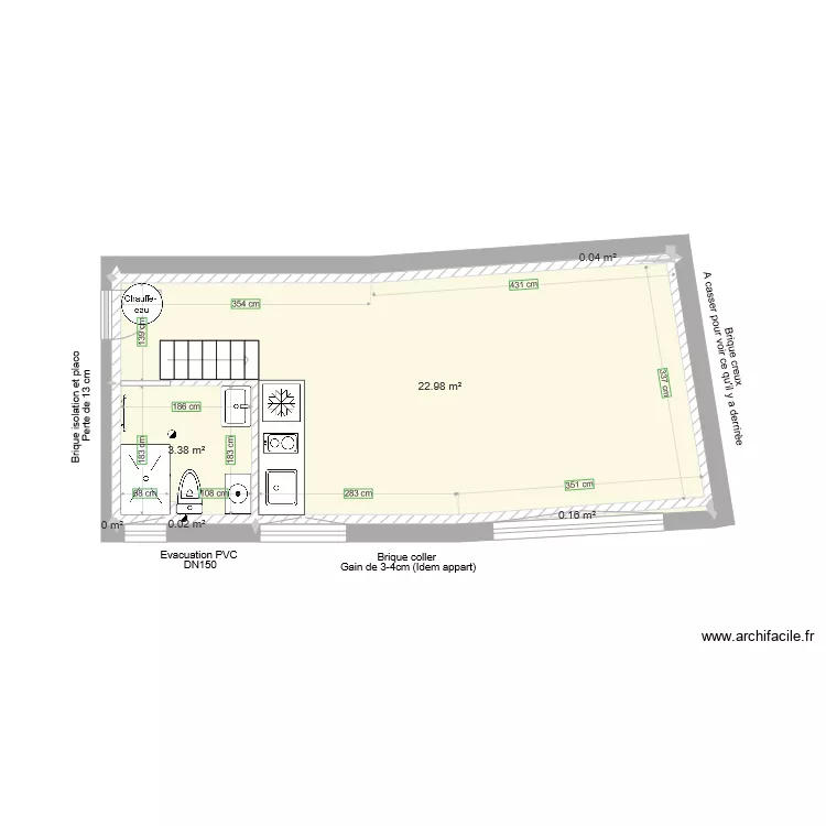 Loge plan &agrave; vide avec Angle 2. Plan de 