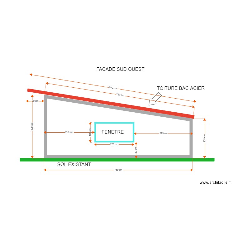 FACADE SUD OUEST RODOUAN. Plan de 0 pièce et 0 m2