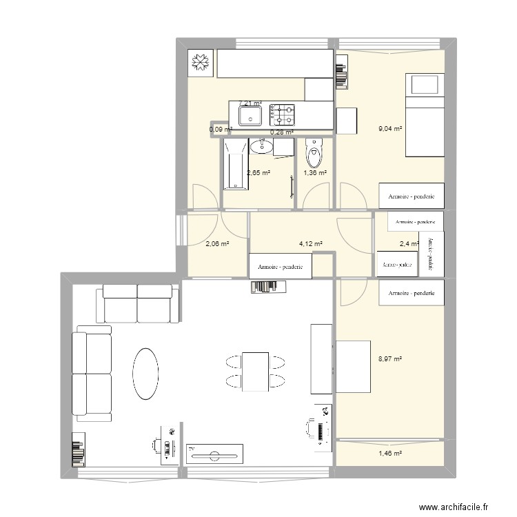 PLAN2. Plan de 11 pièces et 40 m2