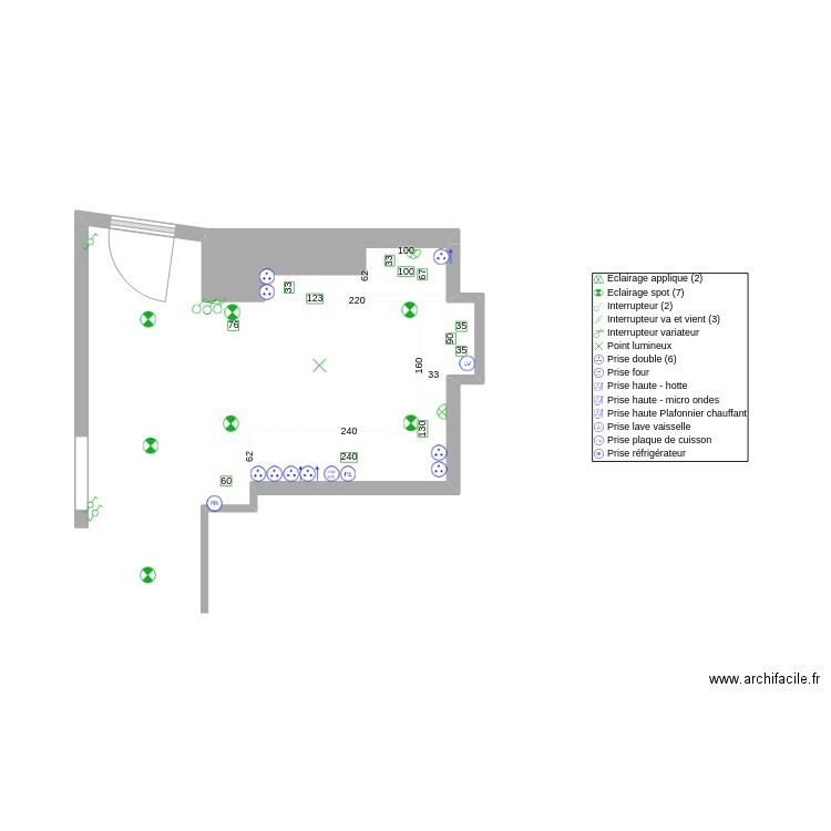 Duclaux Cuisine. Plan de 1 pièce et 1 m2