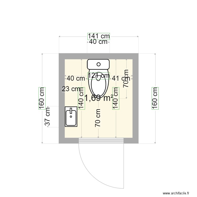 WC EXT. Plan de 0 pièce et 0 m2