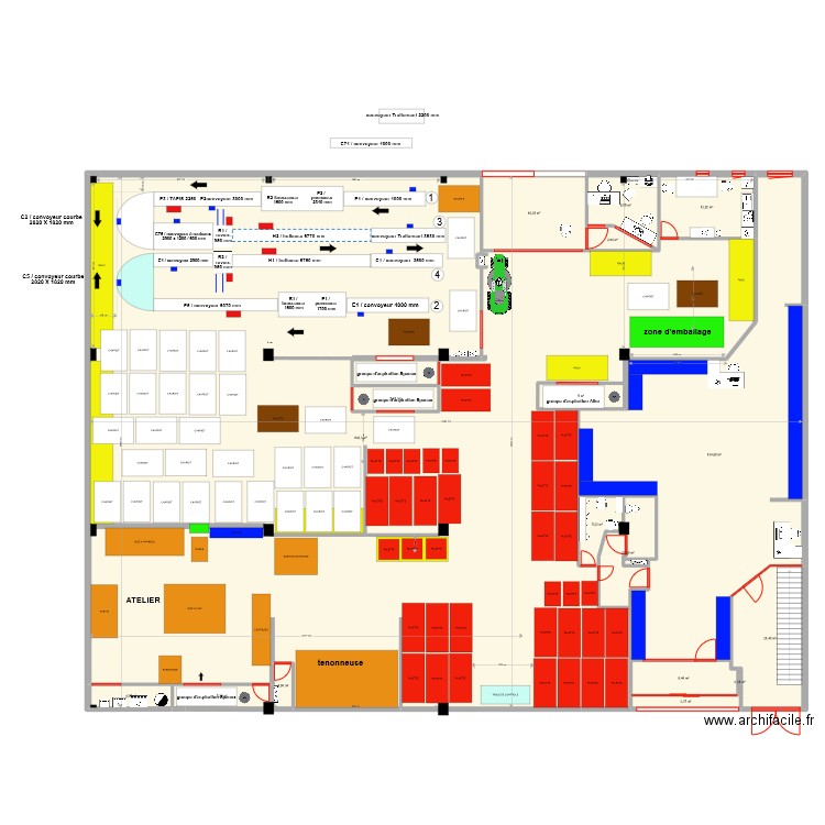 PROJET N6 17/01/2023. Plan de 18 pièces et 892 m2