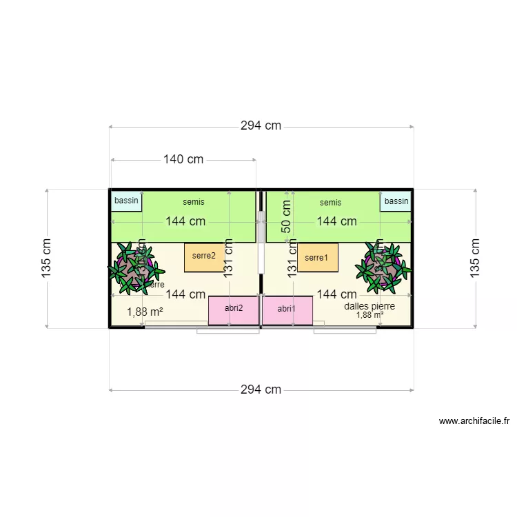 ENCLOS TORTUES BALCON SALON. Plan de 