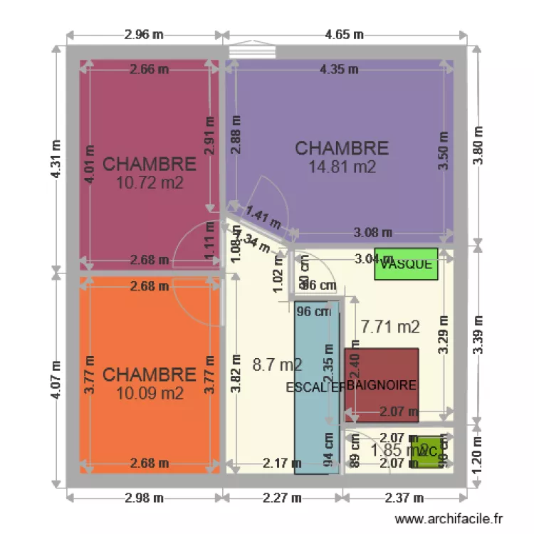 MAISON combles. Plan de 
