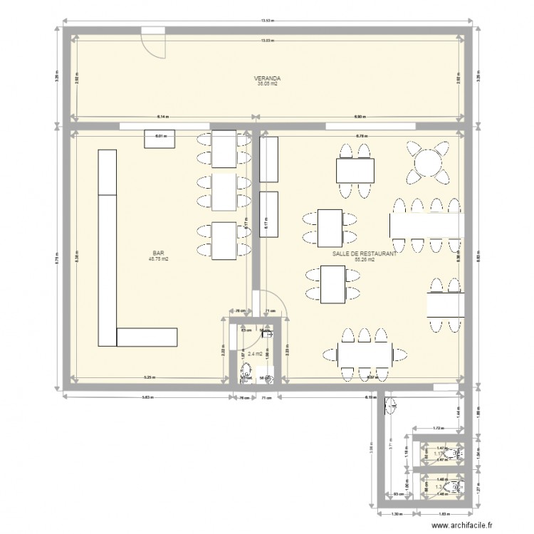 CAFE DU COMMERCE ECHELLE. Plan de 0 pièce et 0 m2