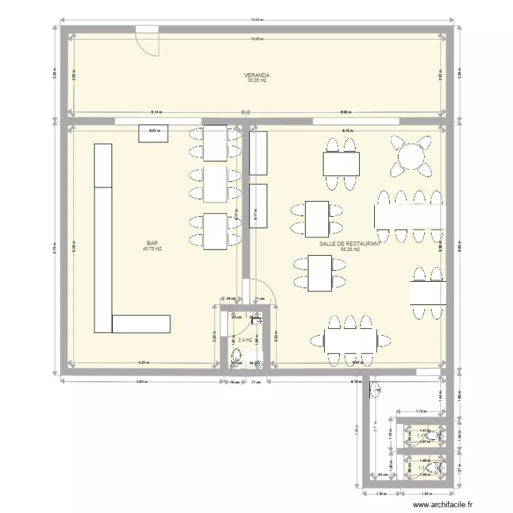CAFE DU COMMERCE ECHELLE. Plan de CAFE DU COMMERCE ECHELLE. Plan de