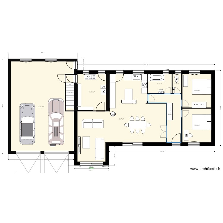 PLAN MAISON VENDEE RDC extension 15 01 2021. Plan de 0 pièce et 0 m2