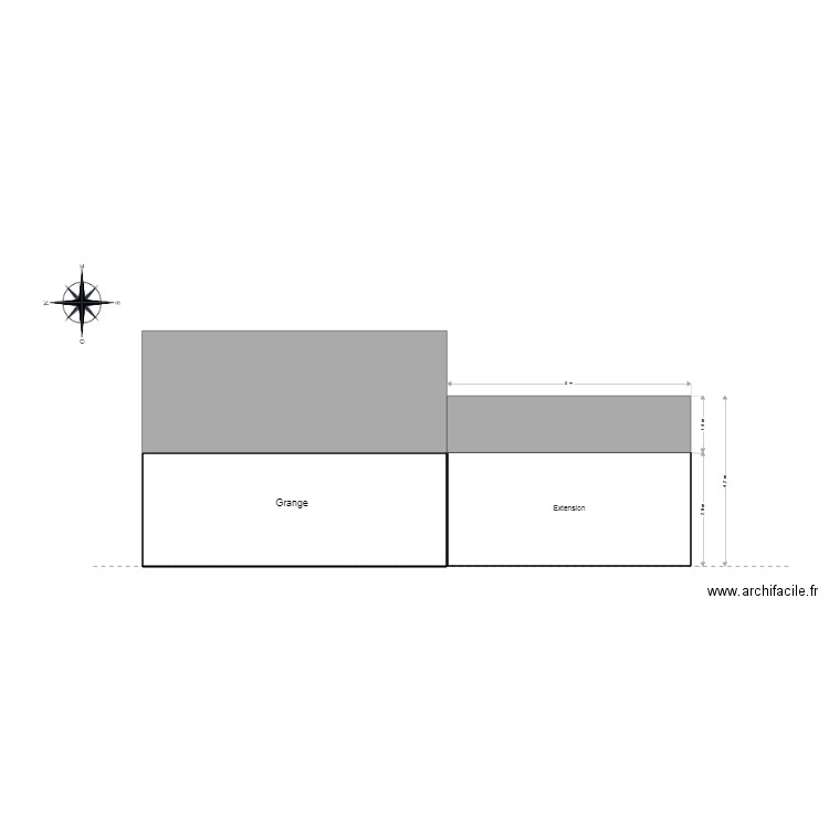 ExtCoupeOuest. Plan de 0 pièce et 0 m2