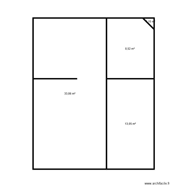 Wasseiges. Plan de 4 pièces et 56 m2