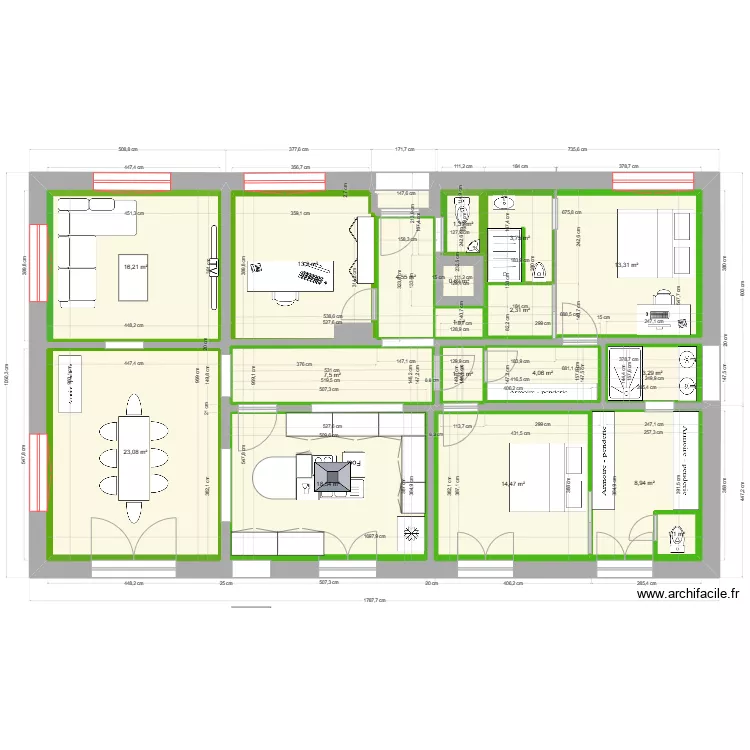 maison blanche. Plan de 