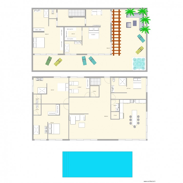 maison terrain pente. Plan de 0 pièce et 0 m2