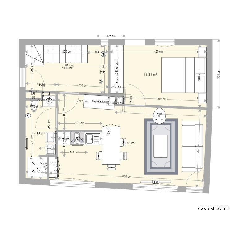 rdc projet V5. Plan de 0 pièce et 0 m2