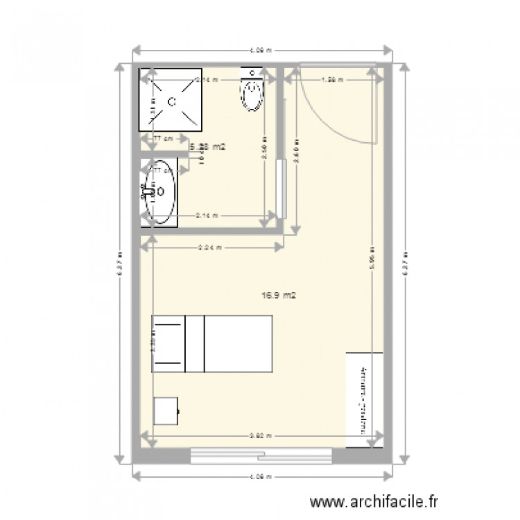 Chambre Olivier Verdaich. Plan de 0 pièce et 0 m2