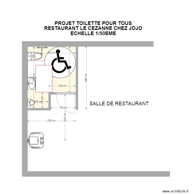 PLAN DE PRINCIPE D UN WC POUR TOUS. Plan de 0 pièce et 0 m2