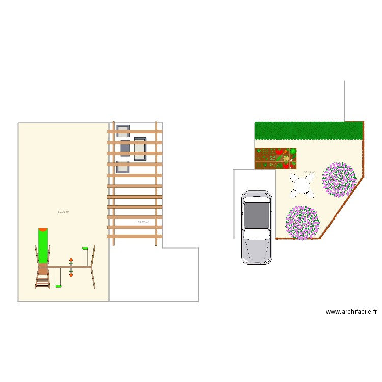 jardin. Plan de 0 pièce et 0 m2