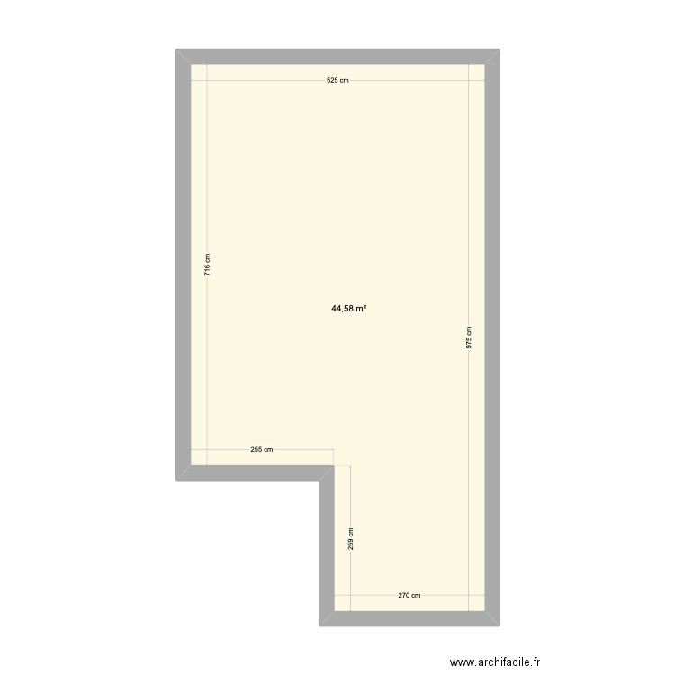 D 3 ETAGE. Plan de 1 pièce et 45 m2