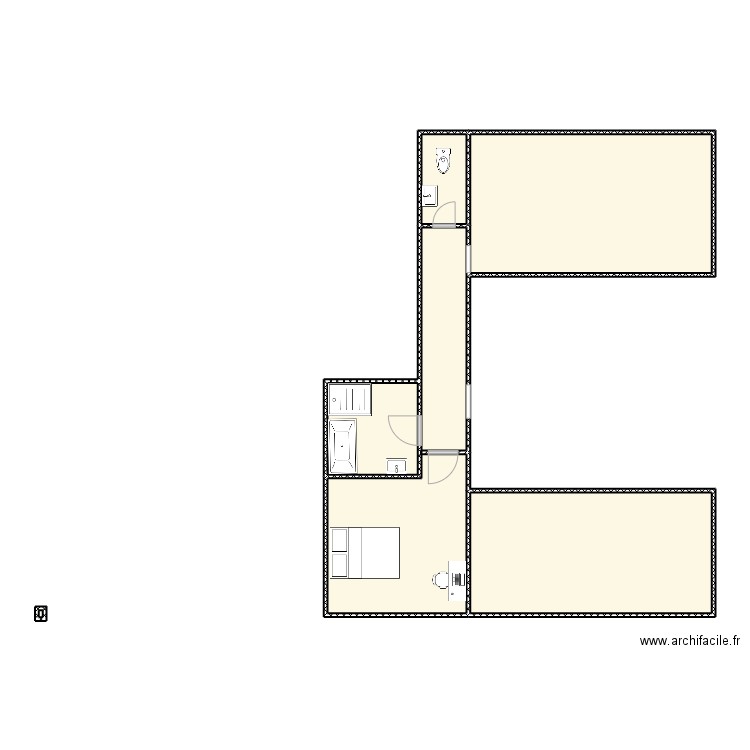 plan étage. Plan de 6 pièces et 77 m2