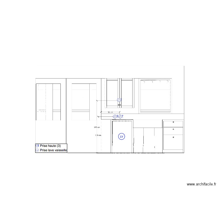 élévation cuisine 2 Chirac. Plan de 0 pièce et 0 m2