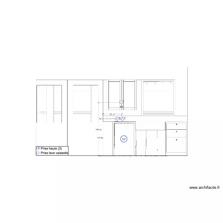 &eacute;l&eacute;vation cuisine 2 Chirac. Plan de 