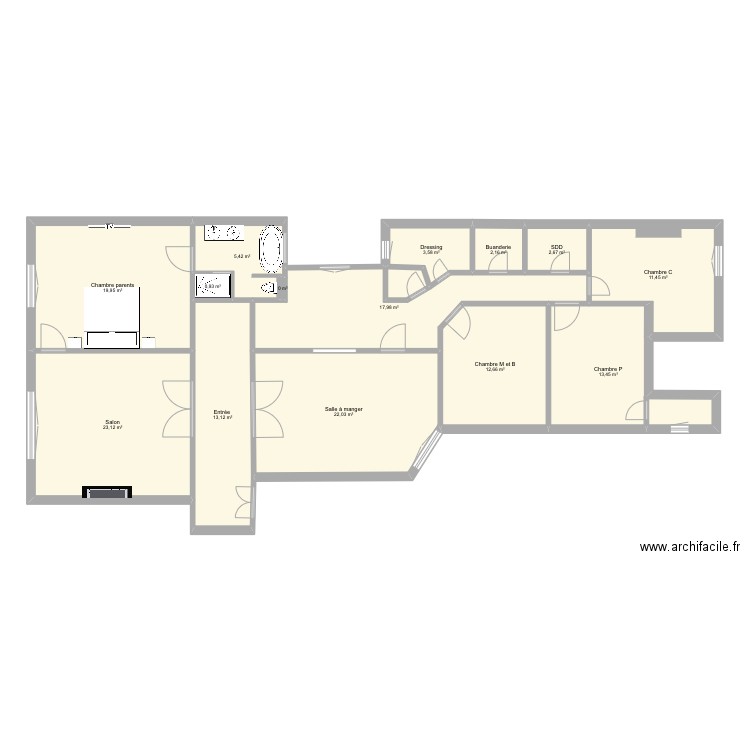 Appartement campagne première transfo 1. Plan de 0 pièce et 0 m2