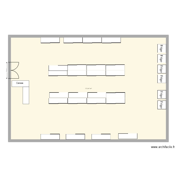 Petit Casino. Plan de 1 pièce et 173 m2