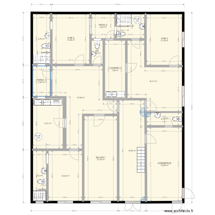 GY RDC 2 JUILLET 2022. Plan de 17 pièces et 158 m2