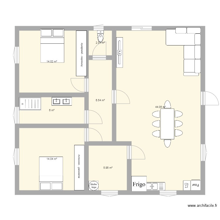 plan filles. Plan de 0 pièce et 0 m2