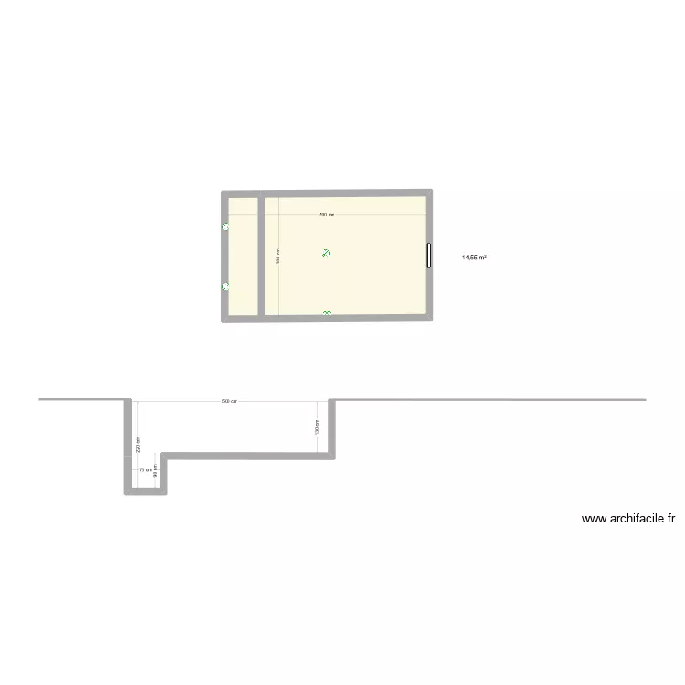 Plan en coupe piscine Binet. Plan de 