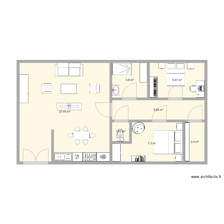 appartement Gaspard. Plan de 0 pièce et 0 m2