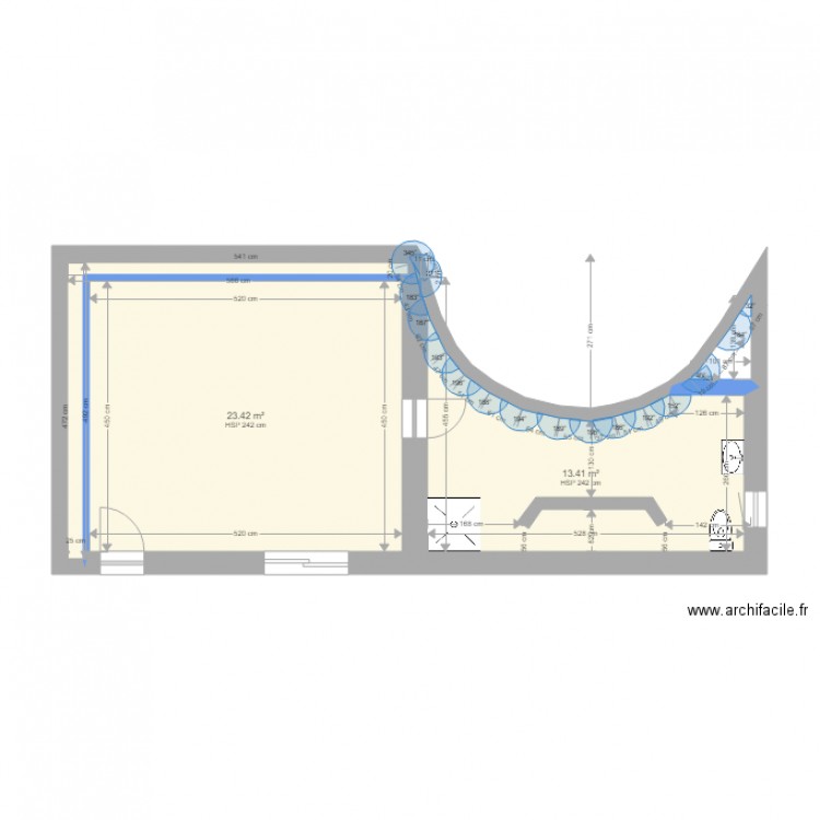 Espace à aménager modifié. Plan de 0 pièce et 0 m2