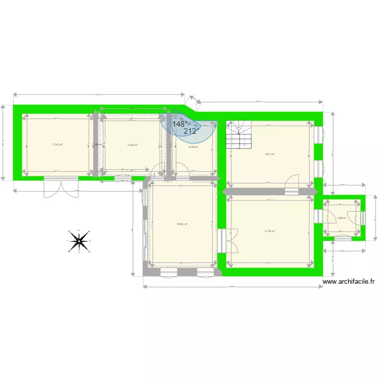 PC3 Plan surface rez de chauss&eacute;e rt 2012. Plan de 