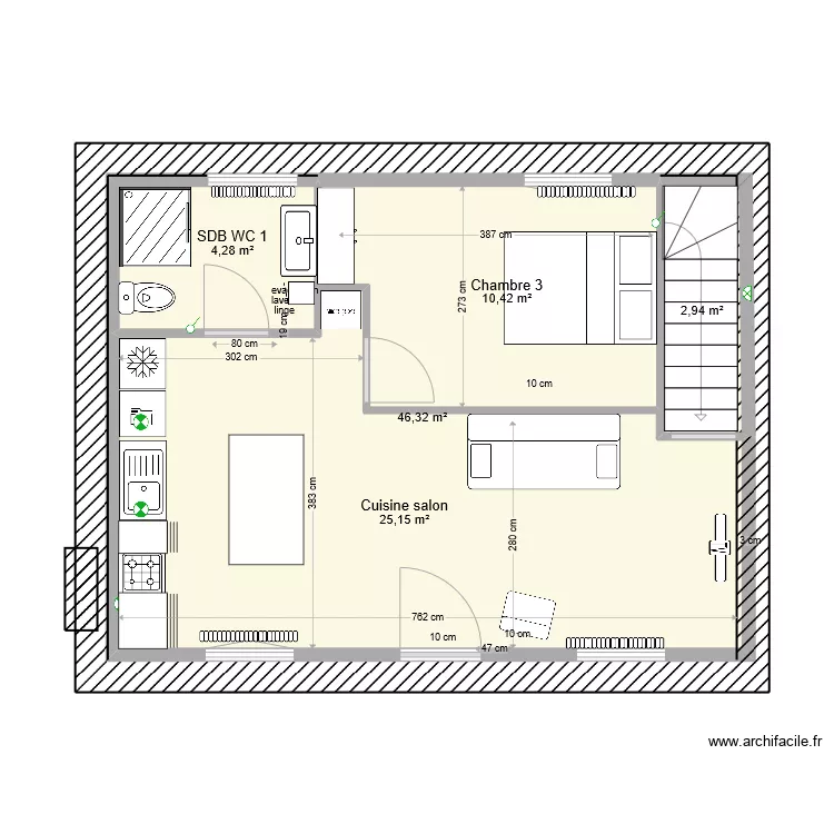 Parmentier &eacute;tage aout. Plan de 