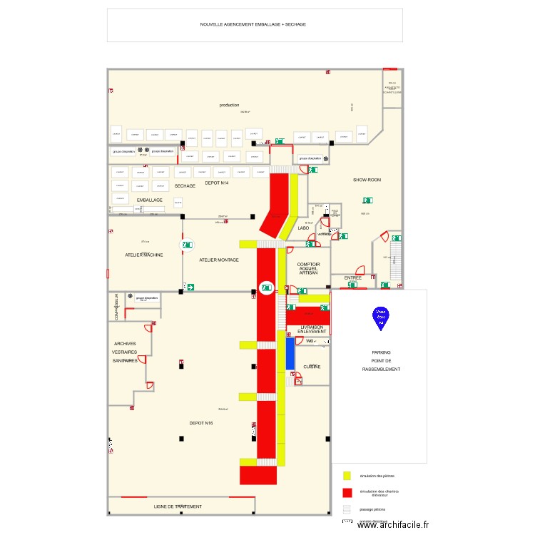 projet agencement emballage et sechage. Plan de 0 pièce et 0 m2