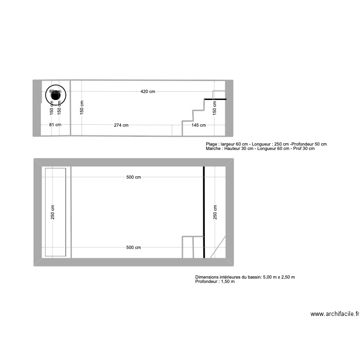 plan piscine 2. Plan de 3 pièces et 20 m2