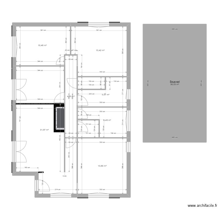 maison Larieux. Plan de 10 pièces et 126 m2