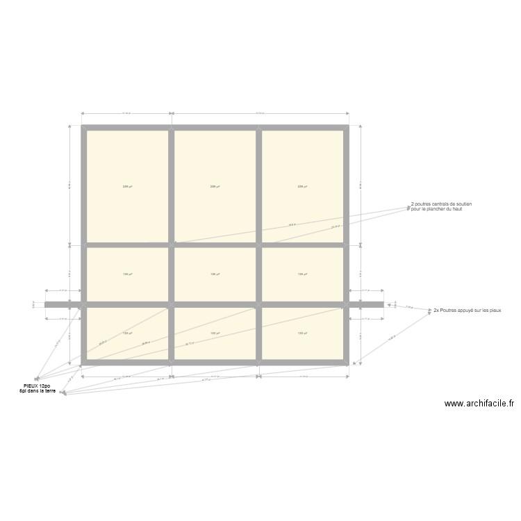 GRANGE. Plan de 15 pièces et 286 m2