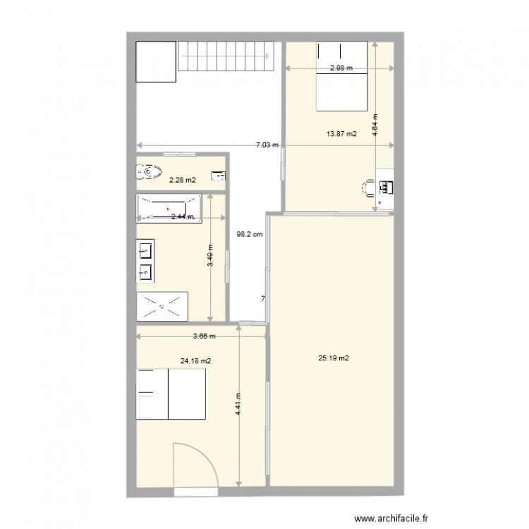 marie et vincent 1er étage projet2. Plan de 0 pièce et 0 m2