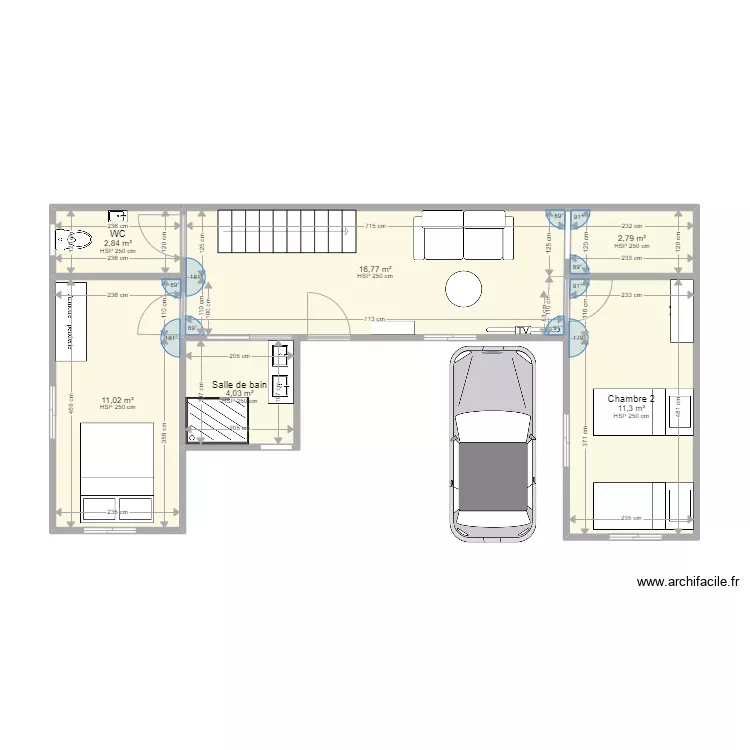 Maison container. Plan de 