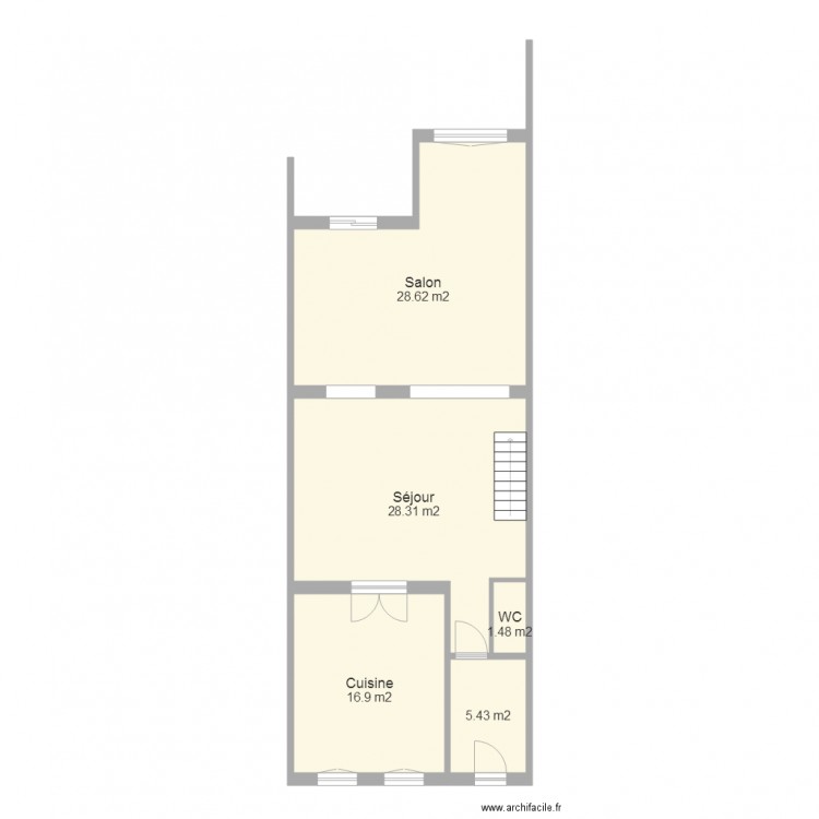 detrooz RDC. Plan de 0 pièce et 0 m2