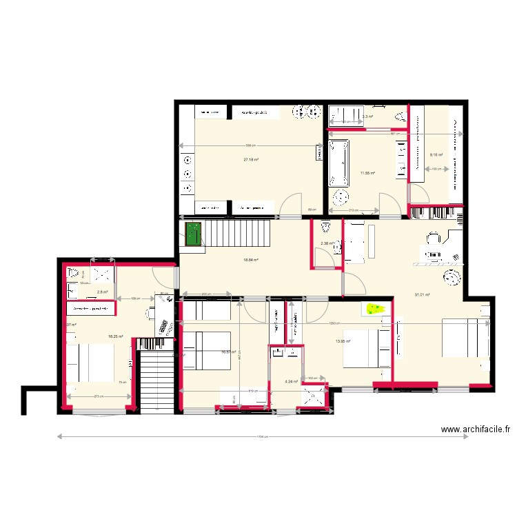 cabane6 cloisons 2. Plan de 0 pièce et 0 m2