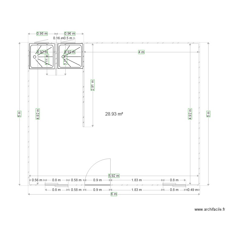 local vestaire. Plan de 0 pièce et 0 m2